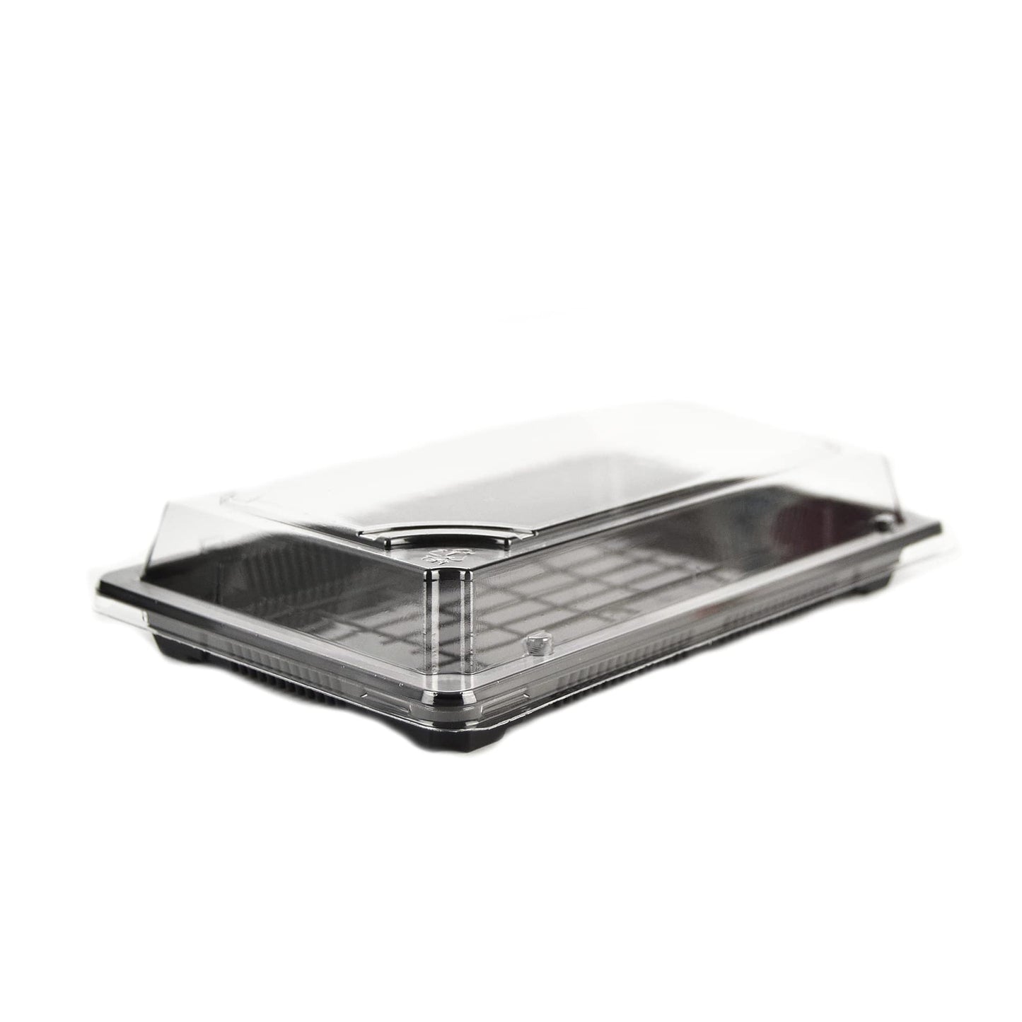 pz 50 vaschetta nera per sushi, sashimi, pesce ideale per l'asporto di circa 14/16 porzioni + coperchio