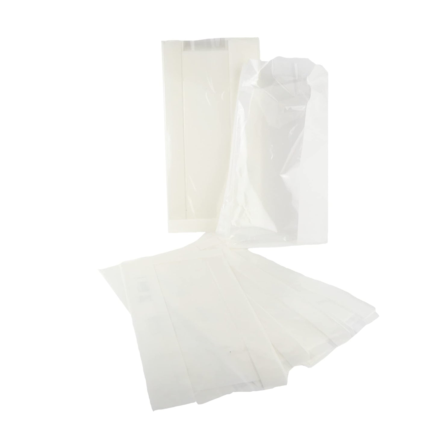 Pz 100 sacchetti con finestra in carta antigrasso avana neutra per pasticcerie, bar, fast food