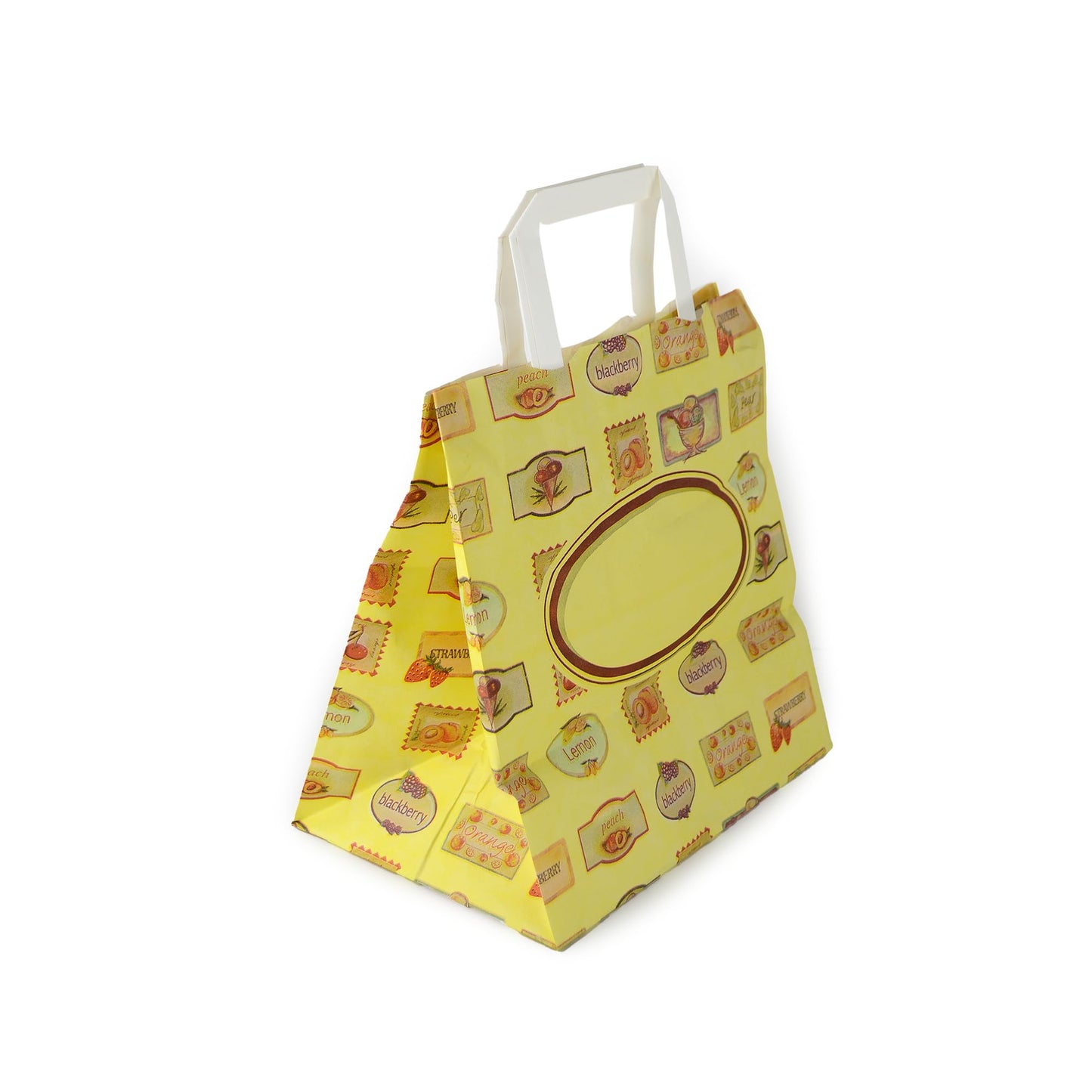 Pz 50 borse con manici in carta decorata per asporto shopper bag